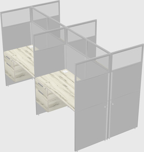 Shared rectangular cubicle