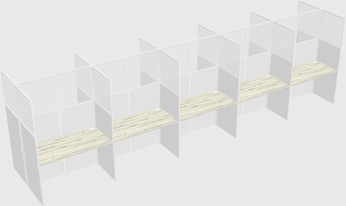 Shared rectangular cubicle