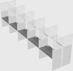 Shared rectangular cubicle