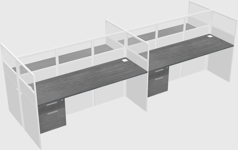 Shared rectangular cubicle