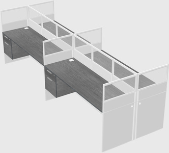 Shared rectangular cubicle