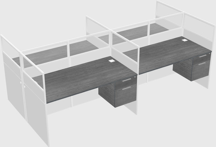 Shared rectangular cubicle