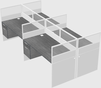 Shared rectangular cubicle