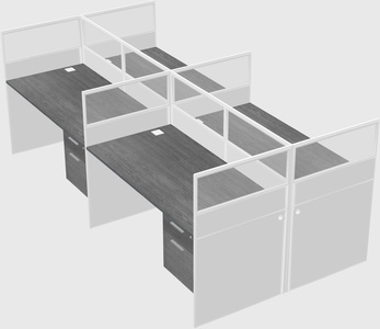 Shared rectangular cubicle