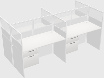 Shared rectangular cubicle