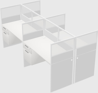 Shared rectangular cubicle