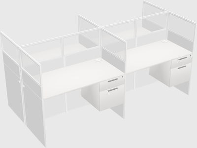 Shared rectangular cubicle