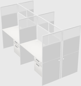 Shared rectangular cubicle