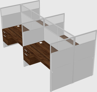 Shared rectangular cubicle