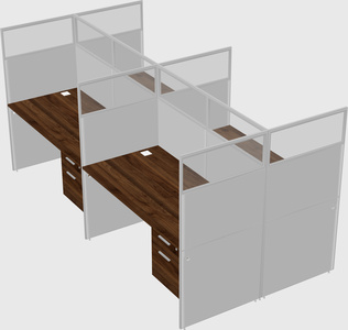 Shared rectangular cubicle
