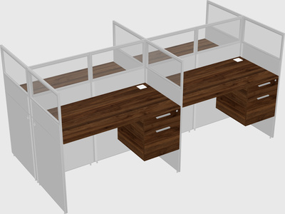 Shared rectangular cubicle