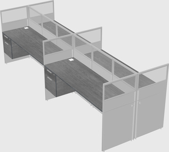 Shared rectangular cubicle