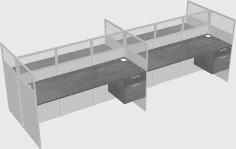 Shared rectangular cubicle
