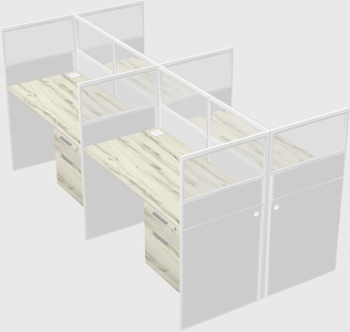Shared rectangular cubicle