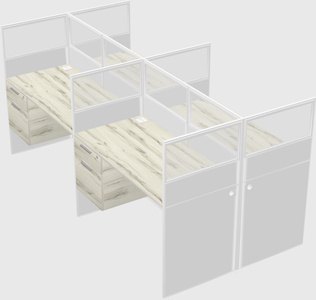 Shared rectangular cubicle