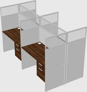 Shared rectangular cubicle