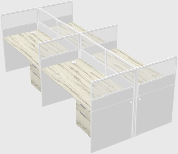 Shared rectangular cubicle