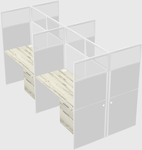 Shared rectangular cubicle