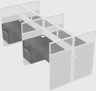 Shared rectangular cubicle