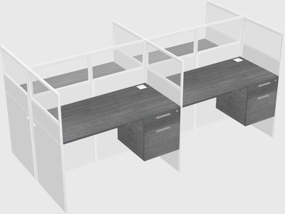 Shared rectangular cubicle