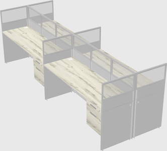 Shared rectangular cubicle