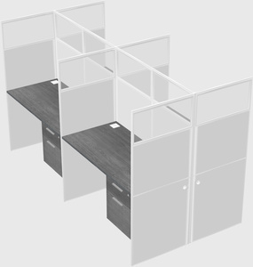 Shared rectangular cubicle