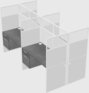 Shared rectangular cubicle