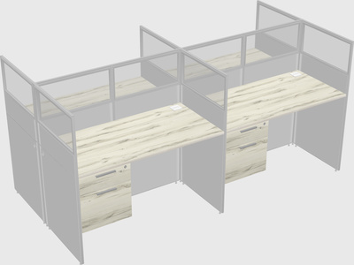 Shared rectangular cubicle