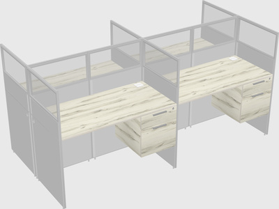 Shared rectangular cubicle