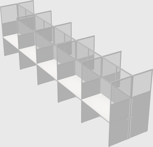 Shared rectangular cubicle
