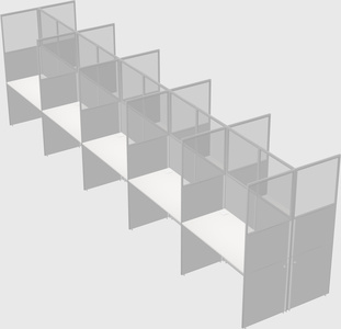 Shared rectangular cubicle