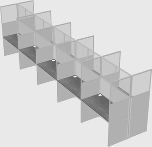 Shared rectangular cubicle