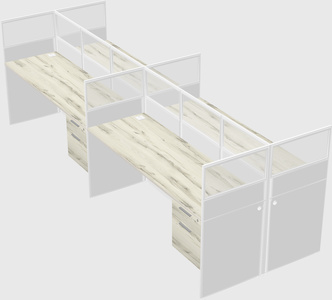 Shared rectangular cubicle