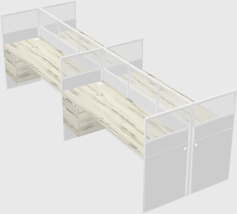 Shared rectangular cubicle