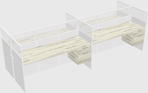 Shared rectangular cubicle