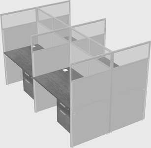 Shared rectangular cubicle