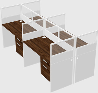 Shared rectangular cubicle