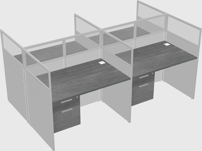 Shared rectangular cubicle