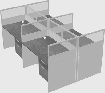 Shared rectangular cubicle
