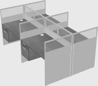 Shared rectangular cubicle