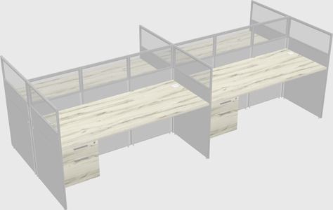 Shared rectangular cubicle