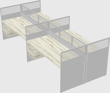 Shared rectangular cubicle