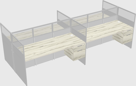 Shared rectangular cubicle