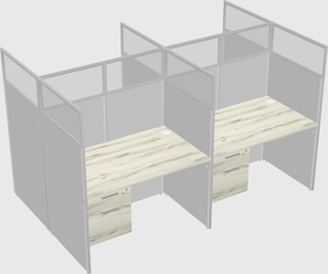 Shared rectangular cubicle