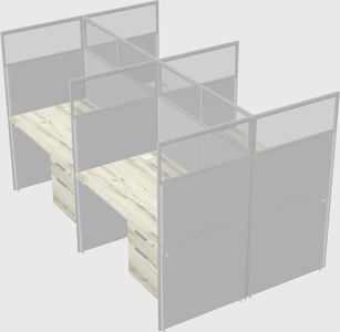 Shared rectangular cubicle