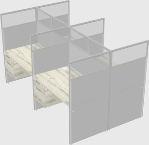 Shared rectangular cubicle