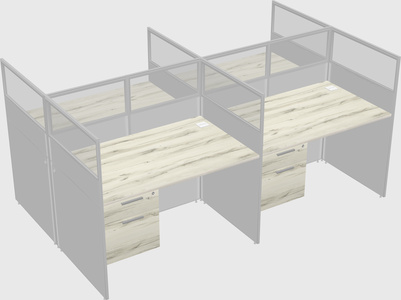 Shared rectangular cubicle