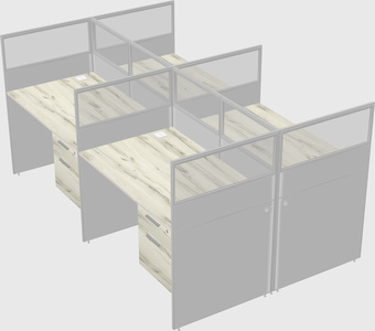 Shared rectangular cubicle