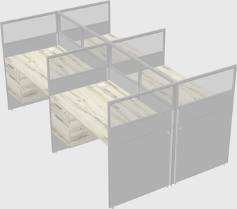 Shared rectangular cubicle