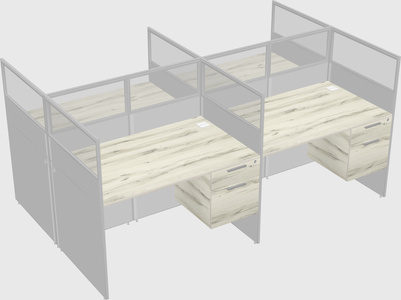 Shared rectangular cubicle